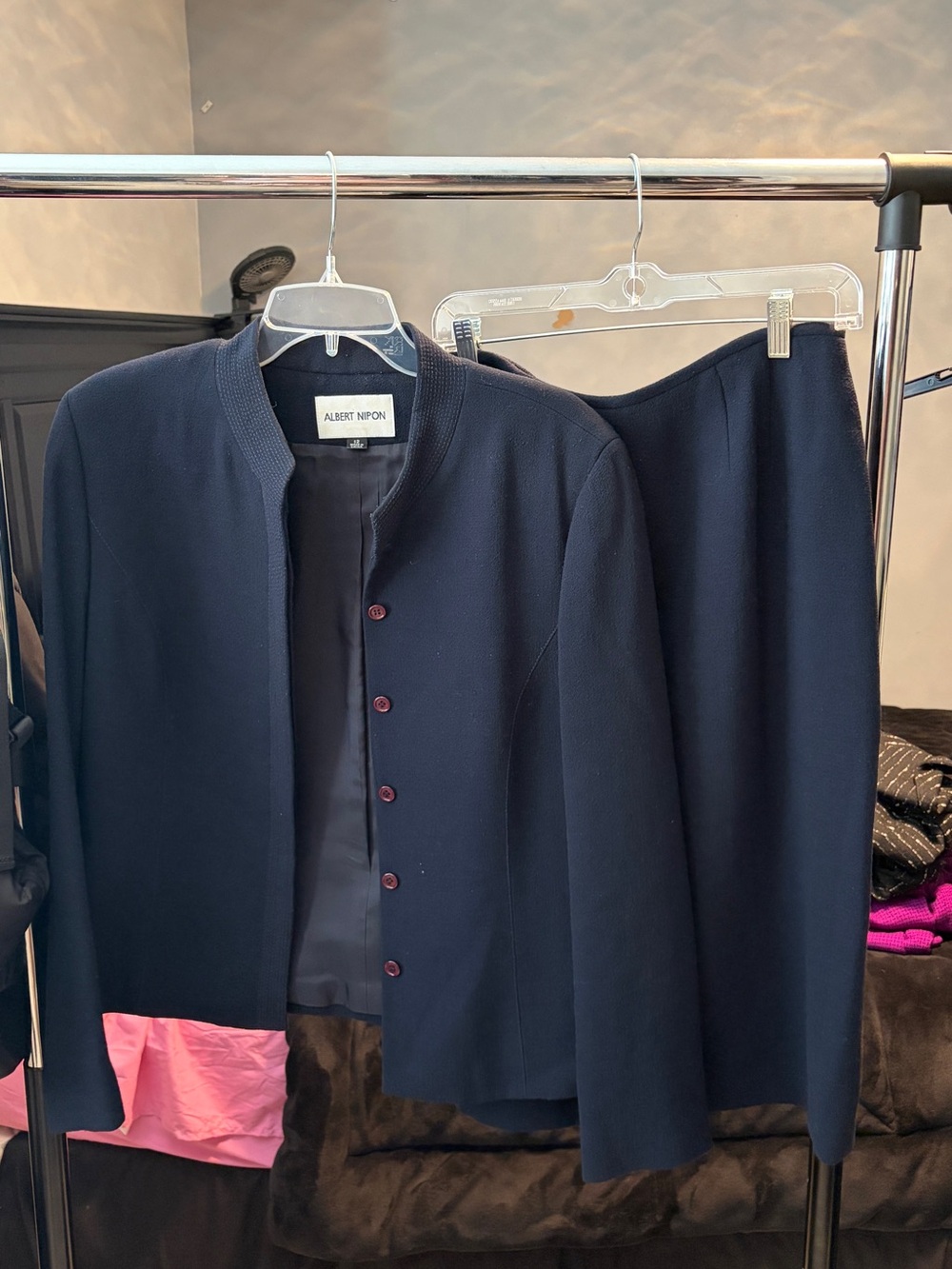 Albert Nipon Navy Jacket with Dark Lining